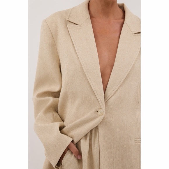 DISSH FRANKIE OAT OVERSIZED TWEED BOYFRIEND BLAZER, size US4 - Picture 7 of 8